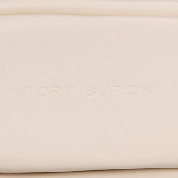 Tory Burch Women's Double T Leather Sport Slide Light Cream Gold Box Dust bag - Picture 8 of 11